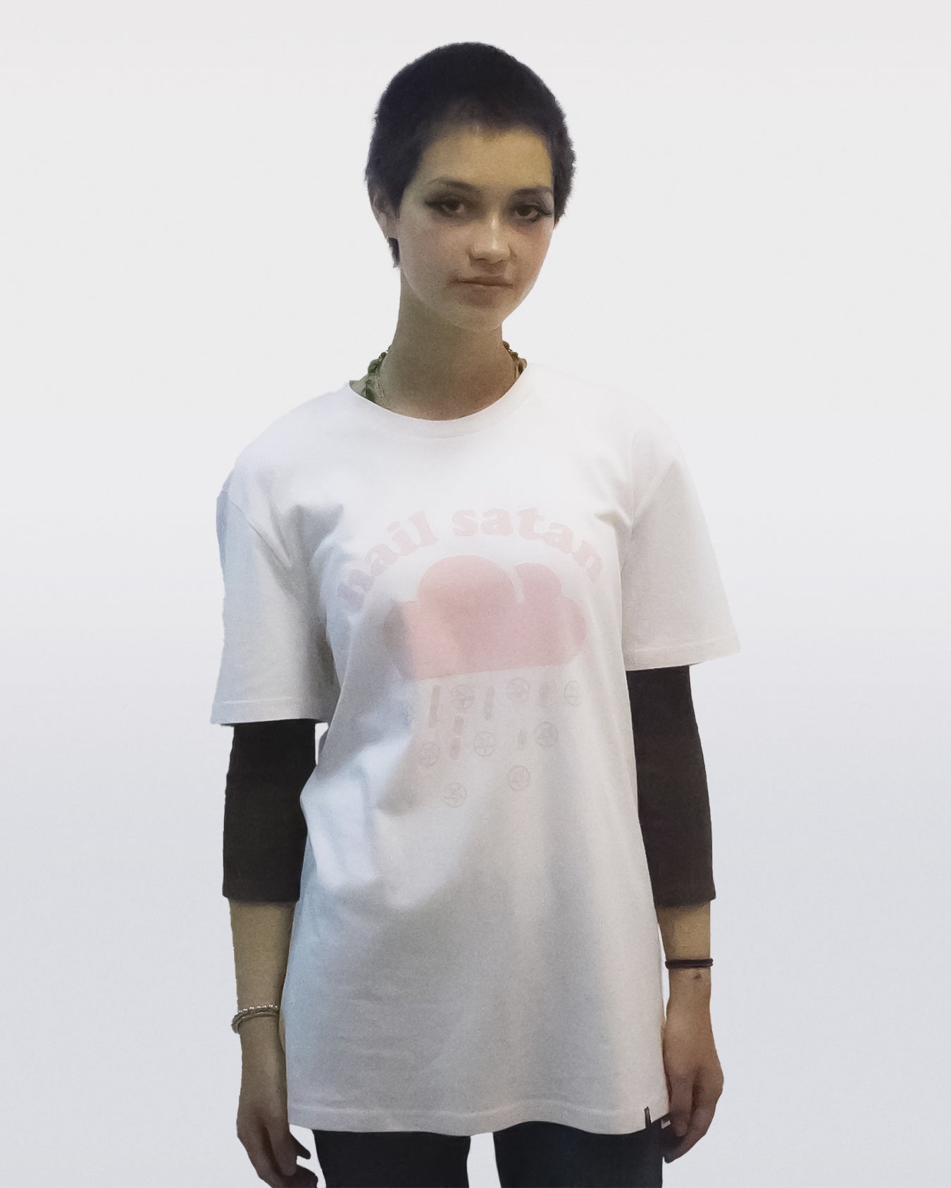 'HAIL SATAN' CANDY PINK T-SHIRT